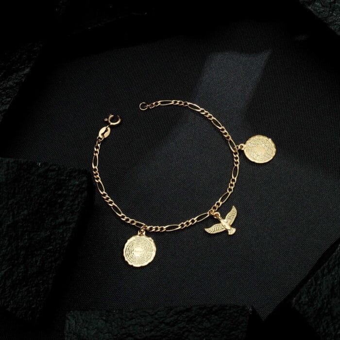Pulseira Prateada Religiosa Pai Nosso e Espírito Santo - Imagem 5