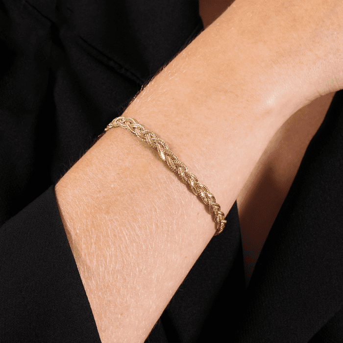 Pulseira Dourada Trançada - Imagem 2