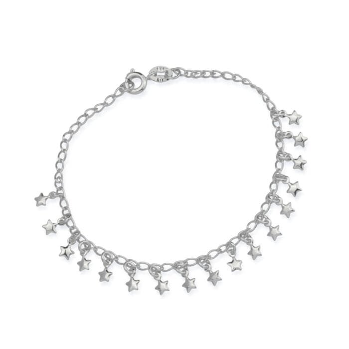 Pulseira Dourada Chuveirinho com Pingentes de Estrela - Imagem 3