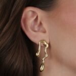 Brinco Dourado Orgânico de Gota - Imagem 2