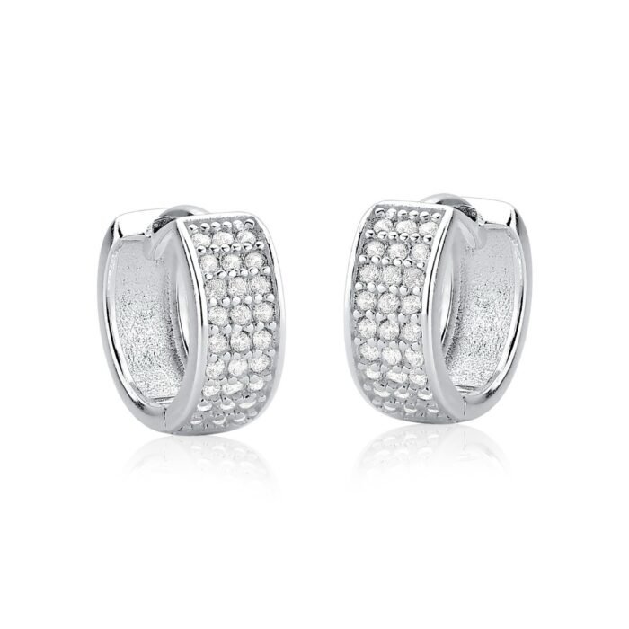 BRINCO ARGOLA CRAVEJADA 3 FILEIRAS - Imagem 1