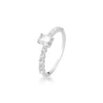 Anel Oval Cristal Cravejado de Prata 925