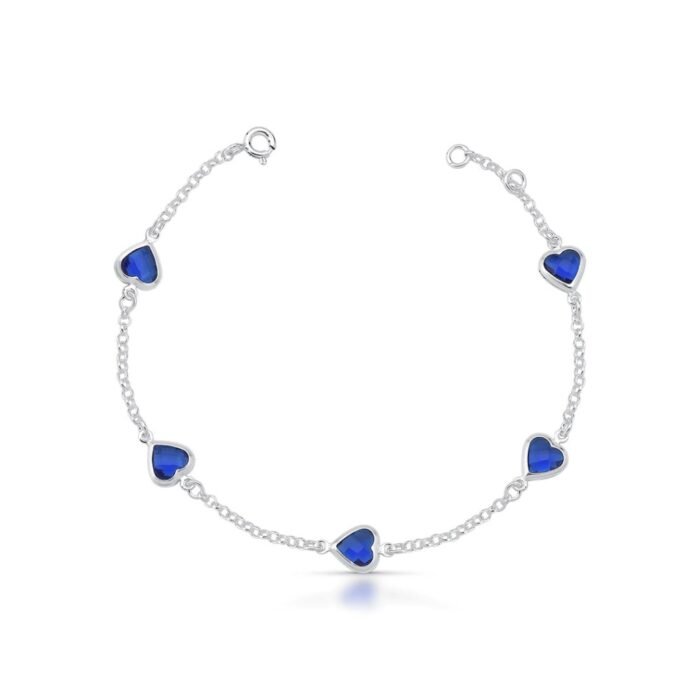 Pulseira 5 coração azul misto - Imagem 1