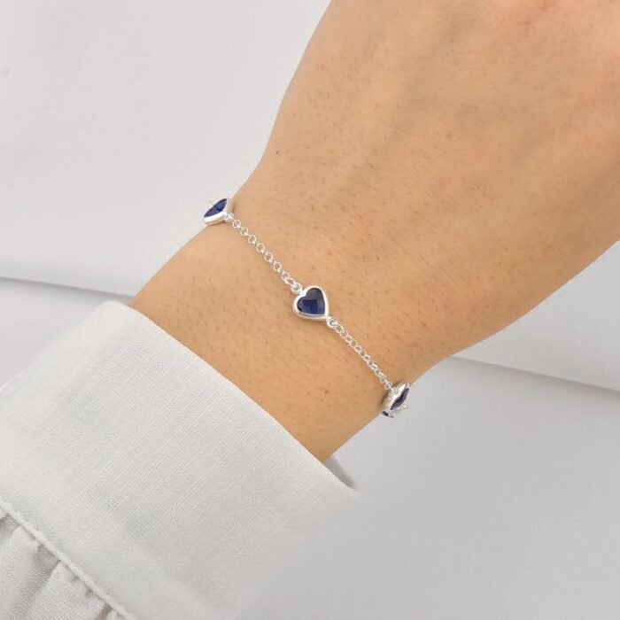 Pulseira 5 coração azul misto - Imagem 2
