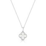 Colar Trevo Branco Prata 925