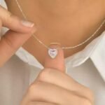 Colar Coração Rosa em Prata 925 com Zircônias Cravejado - Imagem 2