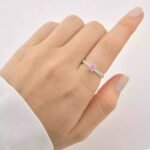Anel Coração Rosa na Prata 925 com Zircônias - Imagem 2