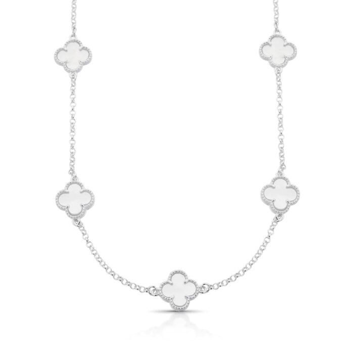 Choker 5 Trevos Branco - Imagem 1