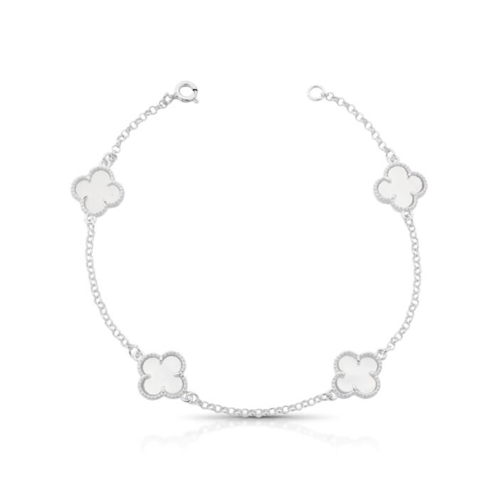 PULSEIRA 4 TREVOS BRANCO - Imagem 1
