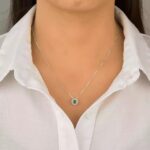 Colar Pingente Redondo Zircônia Turmalina Verde - água - Imagem 2