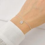 Pulseira Ponto de Luz Quadrado Zircônia Rosa Cravejado - Imagem 2