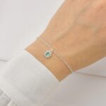 Pulseira Ponto de Luz Quadrado Zircônia Verde-Água Cravejado - Imagem 2