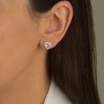 Brinco Coração Cravejado Rosa - Imagem 2