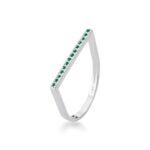 Anel Chapa Cravejado Verde Brilhante