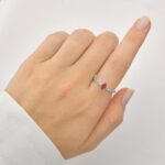 Anel Pedra Rosa Oval Cravejada Brilante - Imagem 2