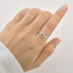 Anel Flor Pedra Azul Brilhante - Imagem 2