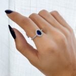 Anel Oval Safira Brilhante