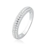 Anel Meia Aliança Brilho Eterno – Prata 925 com Zircônias