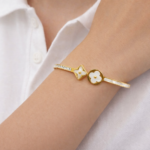 Bracelete Lumière – Banho de Ouro com Madrepérola e Zircônias