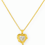 Colar Coração de Luz Folheado a Ouro 18k