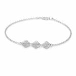 Pulseira Três Trevos Cravejados -Prata 925