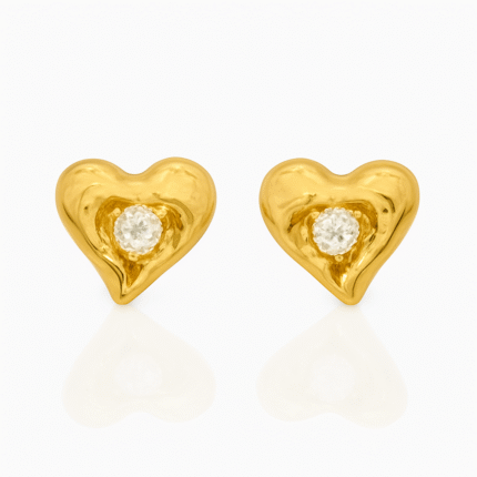 Brinco Coração Folheado a Ouro com Zircônia – Delicado e Brilhante