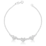 Pulseira Trio de Corações – Prata 925 com Zircônias