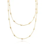 Colar Mix Dourado Elos com Detalhes Ovais