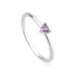 Anel Solitario Roxo Minimalista-Prata 925