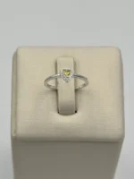 Anel Solitário Coração Amarelo – Prata 925 - Imagem 2