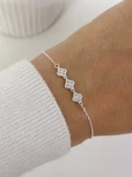 Pulseira Três Trevos Cravejados -Prata 925 - Imagem 2