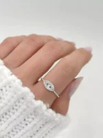 Anel Olho Grego Cravejado — Prata 925 - Imagem 2