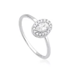 Anel Oval Cravejado – Prata 925