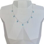 Gargantilha Pontos de Luz Azul Turquesa - Prata 925