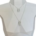 Escapulário Clássico Sagrado Coração e Nossa Senhora - Prata 925