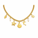 Colar Essence Ocean Dourado - Aço inoxidável