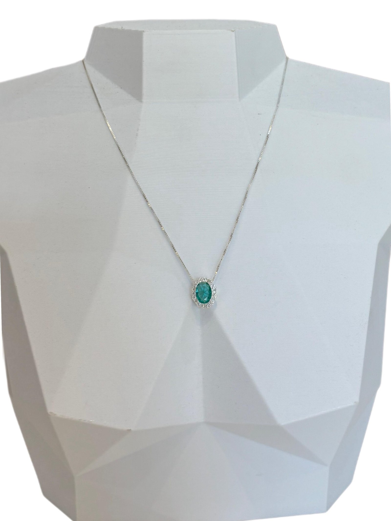 8ed2b0dd-a542-44c9-91c8-7dc808102b3e Colar Gota Verde Esmeralda Cravejado - Prata 925 - Imagem 1