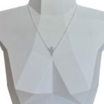 Colar Flor Cravejada C/Gota - Prata 925K