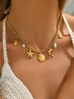 Colar Essence Ocean Dourado - Aço inoxidável - Imagem 2