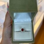 Anel Solitário Oval Vermelho em Prata 925