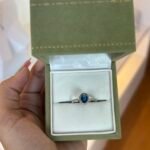 Anel Solitário Blue em Prata 925