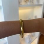 Bracelete Redondo Grosso em Aço Inoxidável