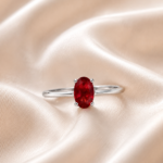 Anel oval vermelho