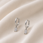 Brinco Argola com Gota Retangular