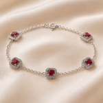 Pulseira quadrada vermelha