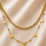 Colar 2 em 1 Coração Dourado