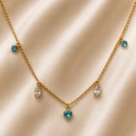 Choker Cristais Dourado